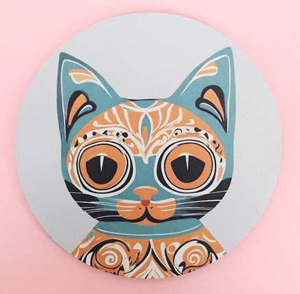 TwoAcreTees.com Mexico Style Blue Cat Mouse Pad