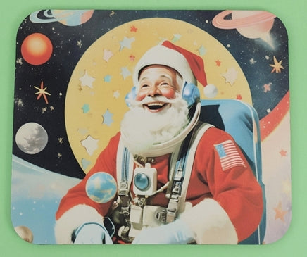 TwoAcreTees.com Astronaut Santa Claus In Outer Space Mouse Pad