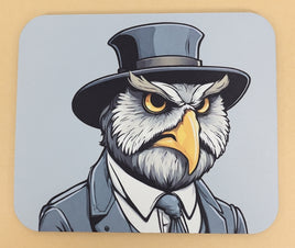 TwoAcreTees.com Abner The Stern Owl Mouse Pad