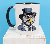 Abner The Stern Owl Black Handle Mug