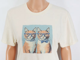 TwoAcreTees.com Alfie And Ralphie The Orange Cat Twins Vanilla Cream T-Shirt