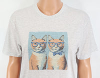 TwoAcreTees.com Alfie And Ralphie The Orange Cat Twins Light Granite T-Shirt