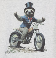 Alfred The Sloth On A Motorcycle Light Granite T-Shirt