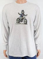 Alfred The Sloth On A Motorcycle Ash Gray Long Sleeve Shirt