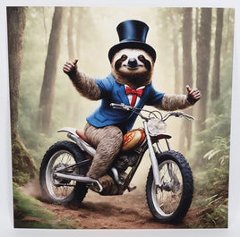 TwoAcreTees.com Alfred The Sloth On A Motorcycle