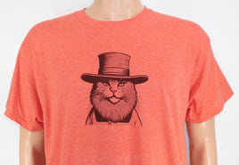 TwoAcreTees.com Amos The Amish Cat Lava Red T-Shirt