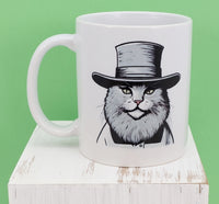 Amos The Amish Cat White Mug