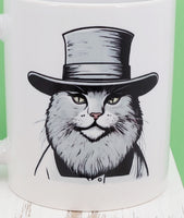 Amos The Amish Cat White Mug