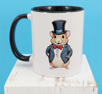 Angus The Spruced Up Hamster Black Handle Mug