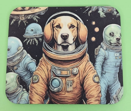 TwoAcreTees.com Baxter The Astronaut Dog Mouse Pad