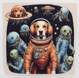 TwoAcreTees.com Baxter The Astronaut Dog Textured Print