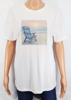 Beach Chair Beside The Ocean Crisp White T-Shirt