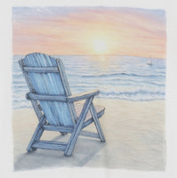 Beach Chair Beside The Ocean Crisp White T-Shirt