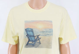 TwoAcreTees.com Beach Chair Beside The Ocean Pastel Lemon T-Shirt