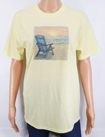 Beach Chair Beside The Ocean Pastel Lemon T-Shirt