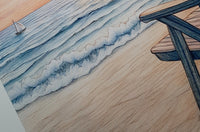 Beach Chair Beside The Ocean Textured Print