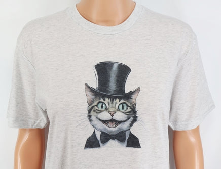 TwoAcreTees.com Benedict The Happy Cat Light Granite T-Shirt