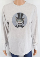 Benedict The Happy Cat Ash Gray Long Sleeve Shirt