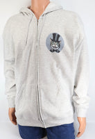 Benedict The Happy Cat Ash Gray Zipper Hoodie