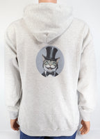 Benedict The Happy Cat Ash Gray Zipper Hoodie