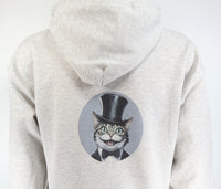 Benedict The Happy Cat Ash Gray Zipper Hoodie