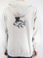 Bernard The Spruced Up Fish Ash Gray Zipper Hoodie