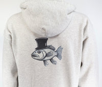 Bernard The Spruced Up Fish Ash Gray Zipper Hoodie