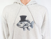 TwoAcreTees.com Bernard The Spruced Up Fish Ash Gray Pullover Hoodie