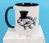 Bernard The Spruced Up Fish Black Handle Mug