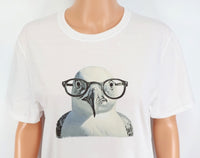 TwoAcreTees.com Burt The Brainy Seagull Crisp White T-Shirt