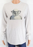 Burt The Brainy Seagull Ash Gray Long Sleeve Shirt