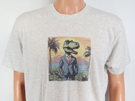 TwoAcreTees.com Charleston The T-Rex Executive Light Granite T-Shirt