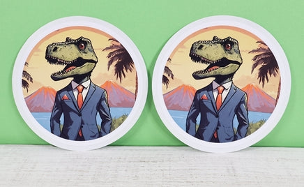 TwoAcreTees.com Charleston The T-Rex Executive Sticker Pair