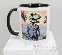 Charleston The T-Rex Executive Black Handle Mug