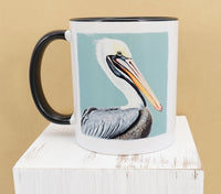 Chompers The Magnificent Pelican Black Handle Mug