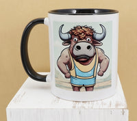 Cinco De Macho The Buff Bull Black Handle Mug