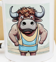 Cinco De Macho The Buff Bull Black Handle Mug