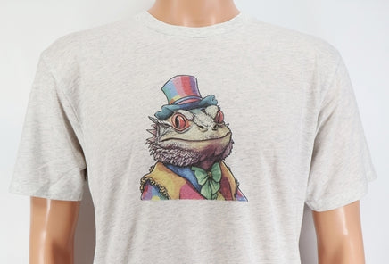 TwoAcreTees.com Cletus The Clown Bearded Dragon Light Granite T-Shirt