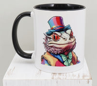 Cletus The Clown Bearded Dragon Black Handle Mug