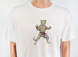 TwoAcreTees.com Clive The Karate Cheetah Crisp White T-Shirt