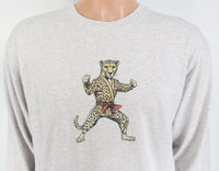 TwoAcreTees.comClive The Karate Cheetah Ash Gray Long Sleeve Shirt