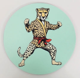 Clive The Karate Cheetah Round Mouse Pad