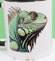 Clyde The Enormous Iguana Black Handle Mug