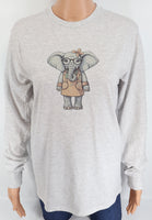 Delilah The Shy Elephant Ash Gray Long Sleeve Shirt