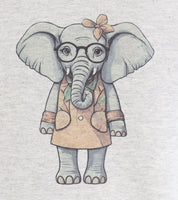 Delilah The Shy Elephant Ash Gray Zipper Hoodie - Front Only