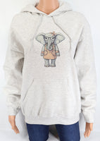 Delilah The Shy Elephant Ash Gray Pullover Hoodie