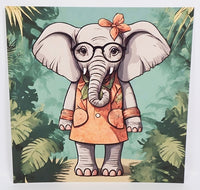 TwoAcreTees.com Delilah The Shy Elephant Textured Print