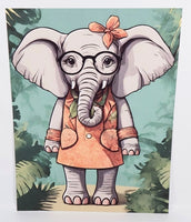 TwoAcreTees.com Delilah The Shy Elephant Textured Print