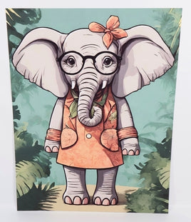 TwoAcreTees.com Delilah The Shy Elephant Textured Print