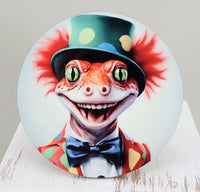 Desmond The Clown Gecko Round Coaster